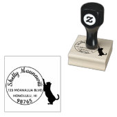 Kat Adresstempel Krassen Kat Gepersonaliseerd Rubberstempel (Gestempeld)