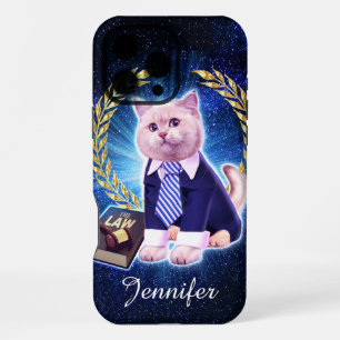 Kat advocaat in de ruimte iPhone 16 pro max hoesje