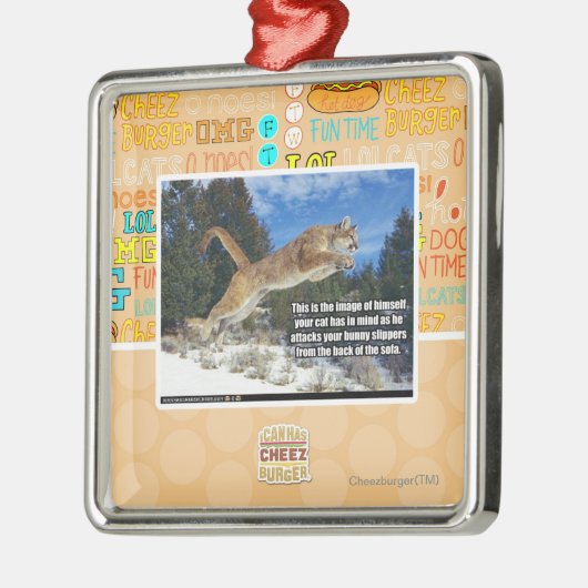 Kat afbeelding metalen ornament (Links)