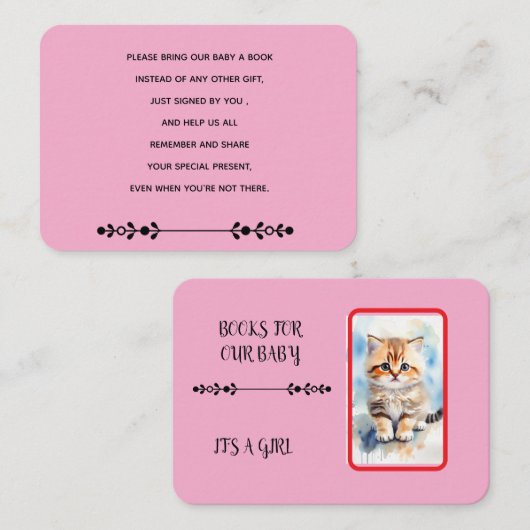 Kat afbeelding roze bijlage kaart (Voorkant / Achterkant)