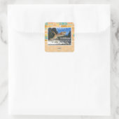 Kat afbeelding vierkante sticker (Tas)