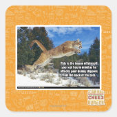 Kat afbeelding vierkante sticker (Voorkant)