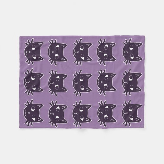 Kat Afdrukken Paarse ventilatorbank Fleece Deken (Voorkant (Horizontaal))