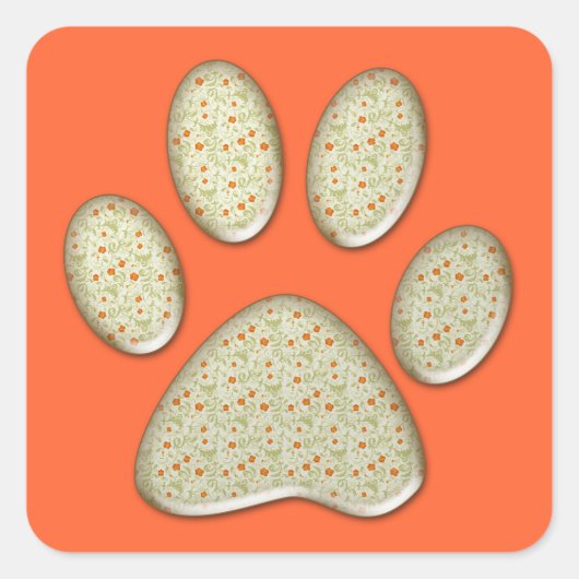 kat afdrukken vierkante sticker (Voorkant)