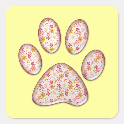 kat afdrukken vierkante sticker (Voorkant)