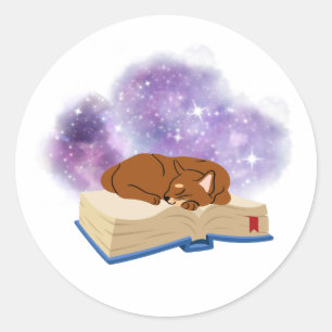 Kat-afkorting op boekje sticker