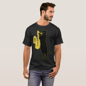 Kat-afspeelsaxofone-koelmiddel Sax T-shirt (Voorkant volledig)