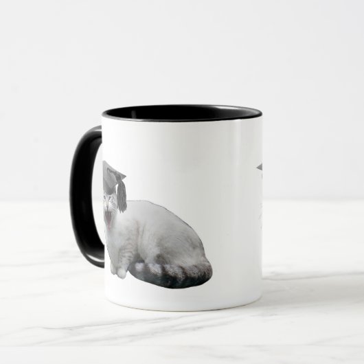 Kat Afstuderen Mok (Voorkant links)