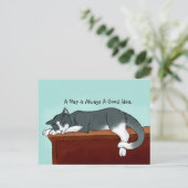 Kat aftappen briefkaart (Staand voorkant)