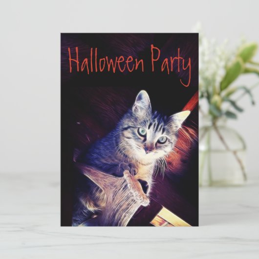 Kat Aglow Close-up Fotouitnodiging Kaart (Staand voorkant)