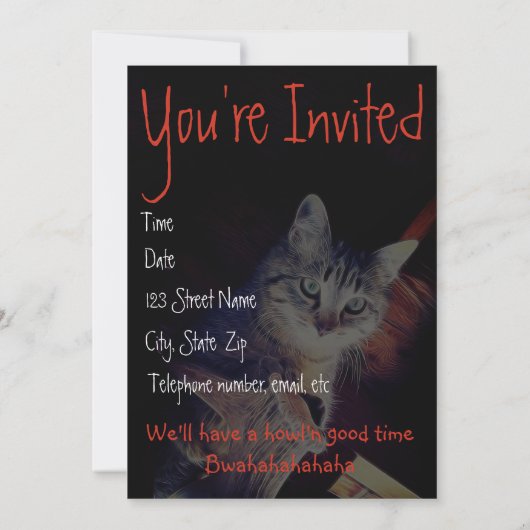 Kat Aglow Close-up Fotouitnodiging Kaart (Achterkant)