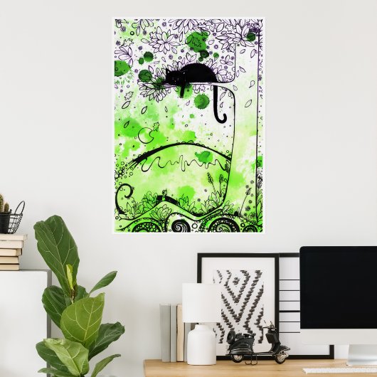 Kat Aloft - Afdruk poster (Thuiskantoor)