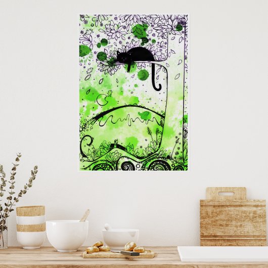 Kat Aloft - Afdruk poster (Keuken)