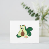 Kat als Avocado Briefkaart (Staand voorkant)