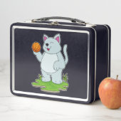 Kat als Basketball-speler met Basketball (In situ)