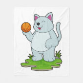 Kat als Basketball-speler met Basketball Fleece Deken (Voorkant)