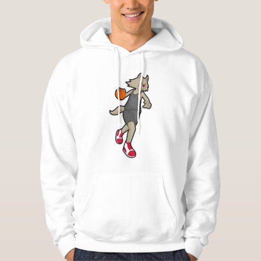 Kat als Basketball-speler met Basketball Hoodie (Voorkant)