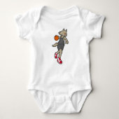 Kat als Basketball-speler met Basketball Romper (Voorkant)