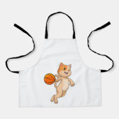 Kat als Basketball-speler met Basketball Schort (Voorkant)