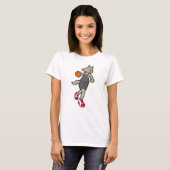 Kat als Basketball-speler met Basketball T-shirt (Voorkant volledig)