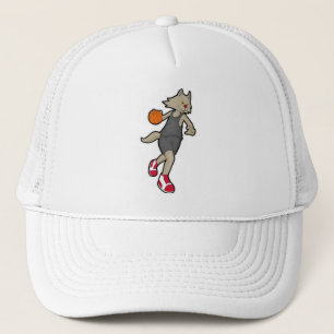 Kat als Basketball-speler met Basketball Trucker Pet