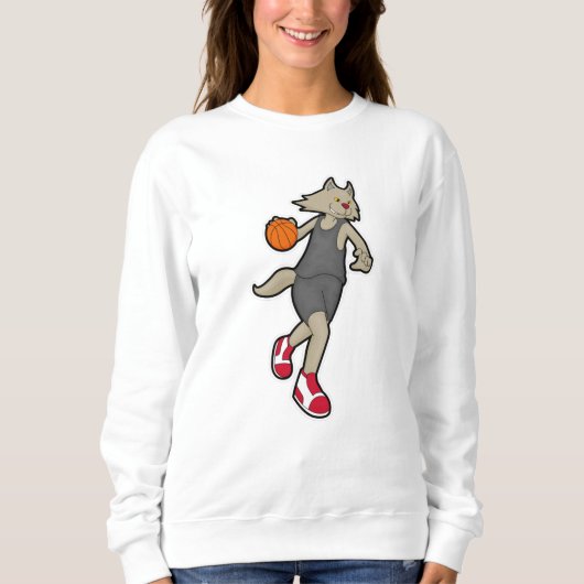 Kat als Basketball-speler met Basketball Trui (Voorkant)