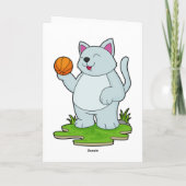 Kat als basketballer met basketbal kaart (Achterkant)