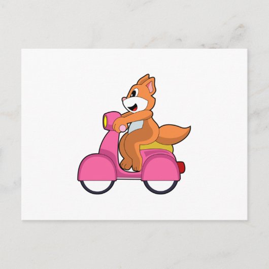 Kat als Biker met Scooter.PNG Briefkaart (Voorkant)