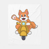 Kat als Biker met Scooter.PNG Fleece Deken (Voorkant)