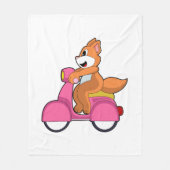 Kat als Biker met Scooter.PNG Fleece Deken (Voorkant)
