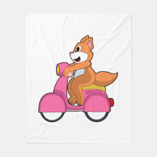 Kat als Biker met Scooter.PNG Fleece Deken
