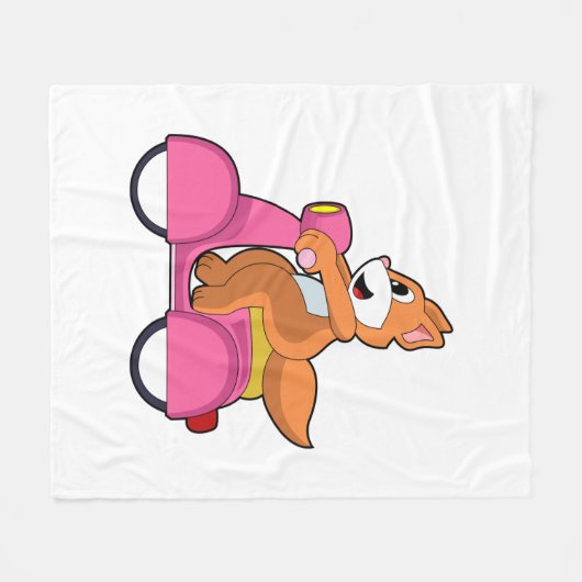 Kat als Biker met Scooter.PNG Fleece Deken (Voorkant (Horizontaal))