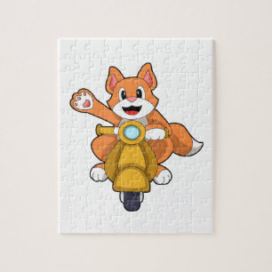 Kat als Biker met Scooter.PNG Legpuzzel