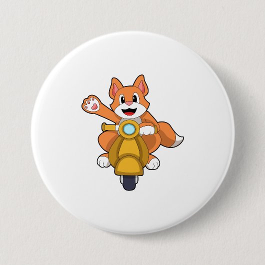 Kat als Biker met Scooter.PNG Ronde Button 7,6 Cm (Voorkant)