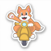 Kat als Biker met Scooter.PNG Sticker (Voorkant)