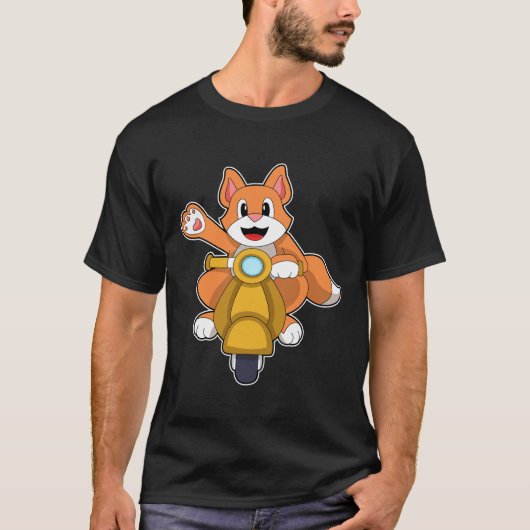Kat als Biker met Scooter.PNG T-shirt (Voorkant)