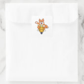 Kat als Biker met Scooter.PNG Vierkante Sticker (Tas)