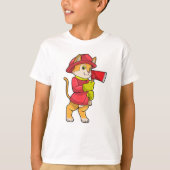 Kat als brandweerman met Ax T-shirt (Voorkant)