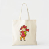 Kat als brandweerman met Ax Tote Bag (Voorkant)