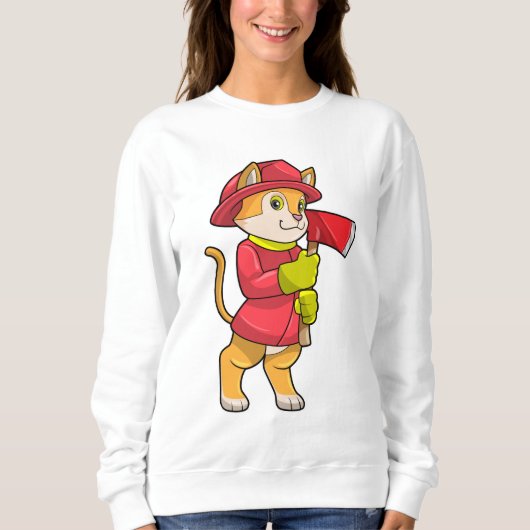 Kat als brandweerman met Ax Trui (Voorkant)