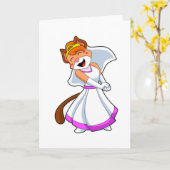 Kat als Bride met bruiloft-jurk en kroon Kaart (Gele Bloem)