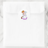 Kat als Bride met bruiloft-jurk en kroon Ronde Sticker (Tas)
