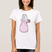 Kat als Bride met Bunch of Flowers T-shirt (Voorkant)