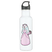 Kat als bruid met bos bloemen waterfles  (Voorkant)