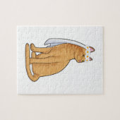 Kat als bruid met sluier legpuzzel (Horizontaal)