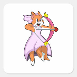 Kat als bruid met trouwjurk.PNG Vierkante Sticker