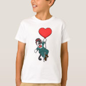 Kat als bruidegom met hartballon t-shirt (Voorkant)