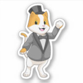 Kat als bruidegom met lint sticker (Voorkant)