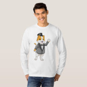 Kat als bruidegom met lint t-shirt (Voorkant volledig)