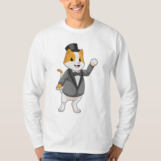 Kat als bruidegom met lint t-shirt (Voorkant)